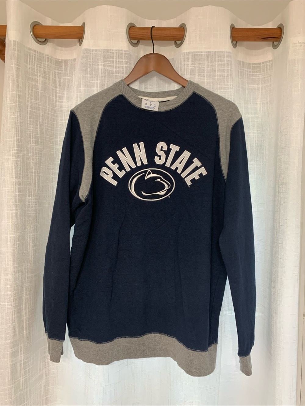 Men's Penn State Champion Navy and Gray Crewneck Sweatshirt